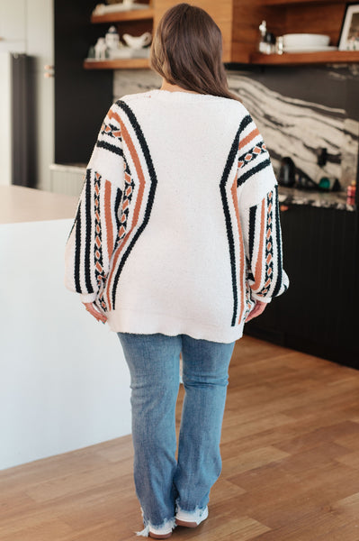 Plush Aztec Print Cardigan