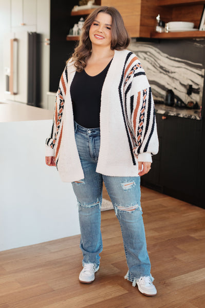 Plush Aztec Print Cardigan