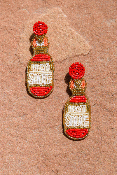 Hot Sauce Beaded Earrings