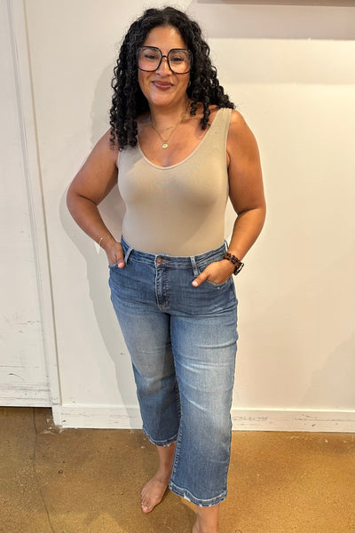 Judy Blue Vintage Wash Wide Leg Crop Denim