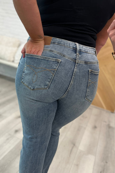 Judy Blue Midwash Mid Rise Distressed Boyfriend Jeans