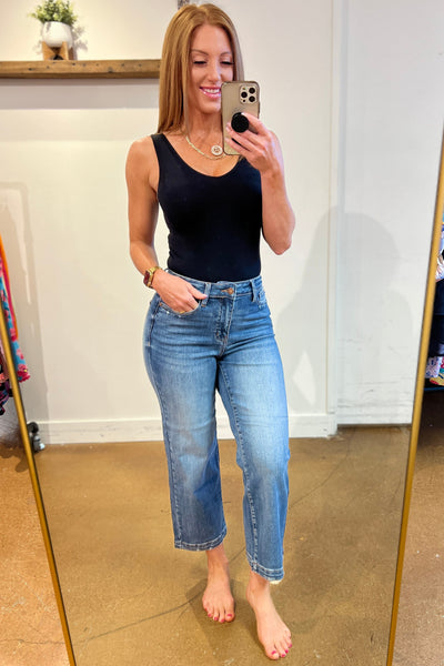 Judy Blue Vintage Wash Wide Leg Crop Denim