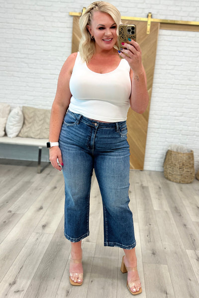 Judy Blue Vintage Wash Wide Leg Crop Denim