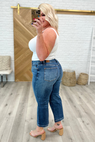 Judy Blue Vintage Wash Wide Leg Crop Denim