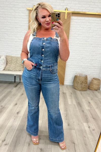 Judy Blue Tummy Control Retro Flare Overalls