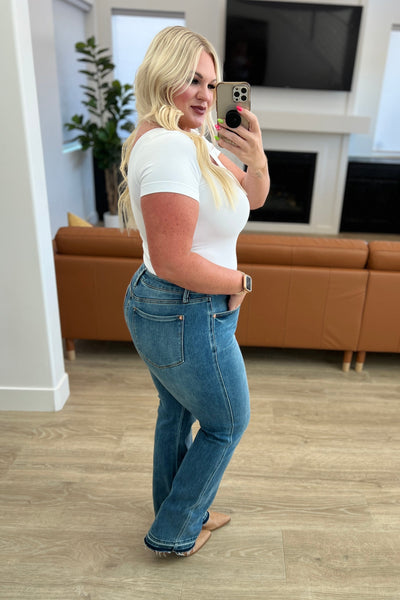 Judy Blue Tummy Control Release Hem Slim Bootcut Jeans