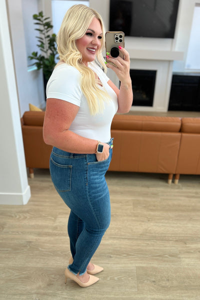 Judy Blue Tummy Control Side Slit Skinny Denim