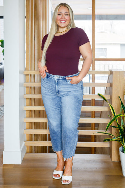 Wine Short Sleeve Bodysuit