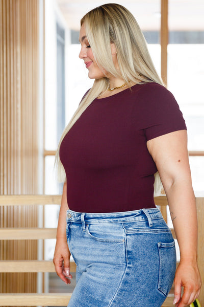 Wine Short Sleeve Bodysuit
