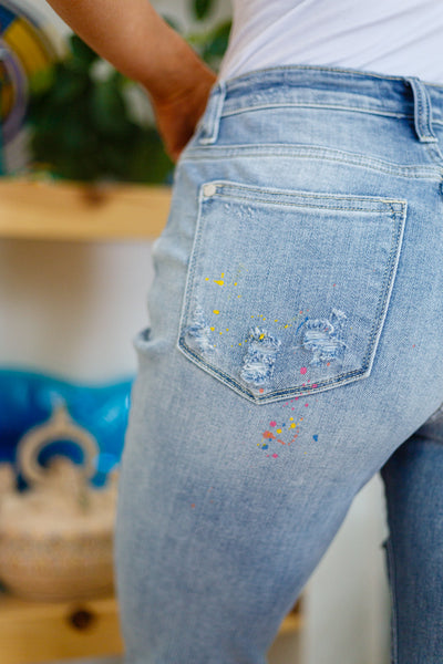 Isabella Paint Splatter Boyfriend Jeans