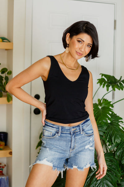 Judy Blue Midwash Frayed Hem Shorts