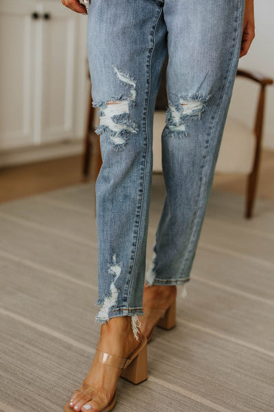 Judy Blue Button Fly Boyfriend Jeans