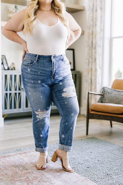Judy Blue Star Boyfriend Jeans