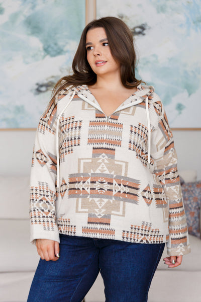 Western Aztec 1/2 Zip Hoodie