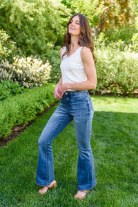 La Mode Contrast Trouser Flare Jeans