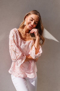 Lace Surprise Blouse In Pink