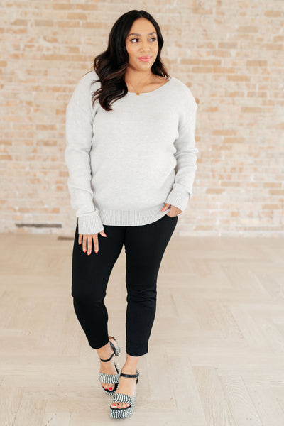 Gray Reversible Faux Wrap Sweater