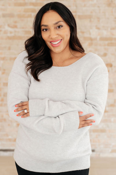 Gray Reversible Faux Wrap Sweater