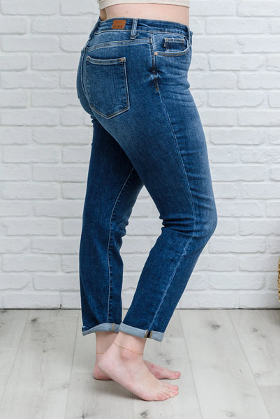 London Midrise Cuffed Boyfriend Jeans