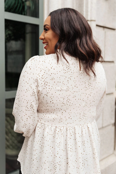 Madeline Polkadot Top in Ivory