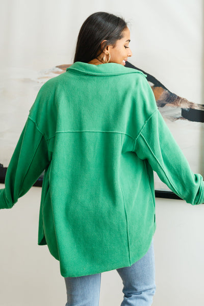 Green Fleece Shacket