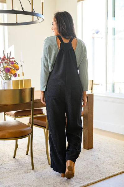 More Than Friends Corduroy Jumpsuit In Black