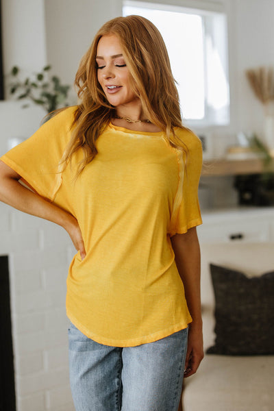Mineral Wash T Shirt Yellow