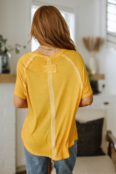 Mineral Wash T Shirt Yellow