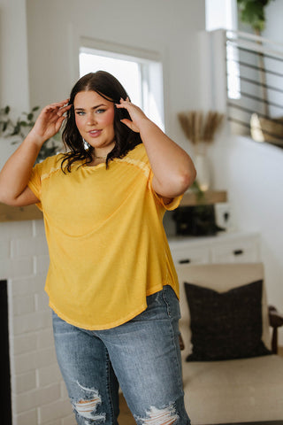Mineral Wash T Shirt Yellow
