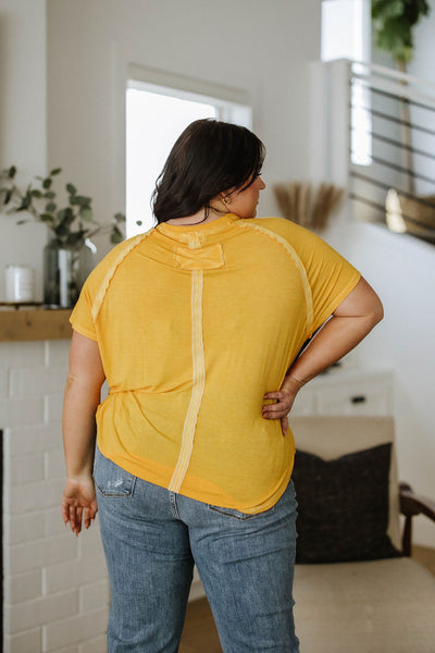 Mineral Wash T Shirt Yellow