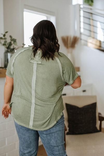 Mineral Wash T Shirt in Olive