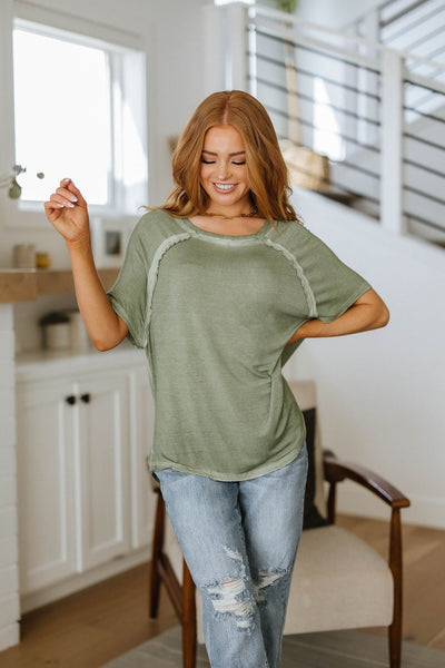 Mineral Wash T Shirt in Olive