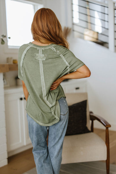 Mineral Wash T Shirt in Olive