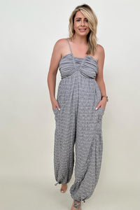 Halter Tie Back Woven Jumpsuit