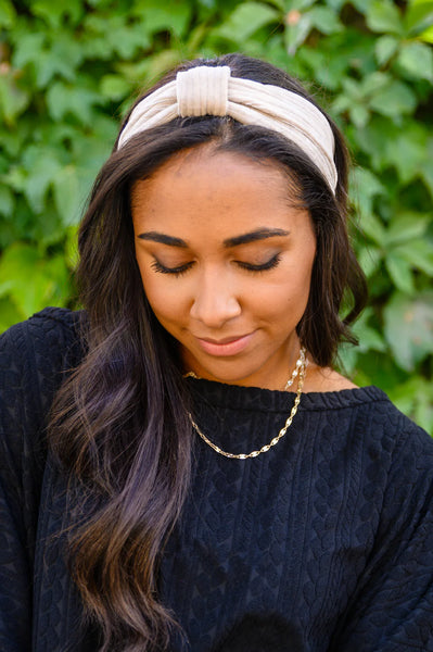 Perfect Plush Corduroy Headband In Beige