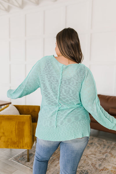 Slouchy Knit Top in Aqua