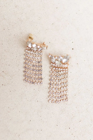 Rhinestone Fringe Earrings