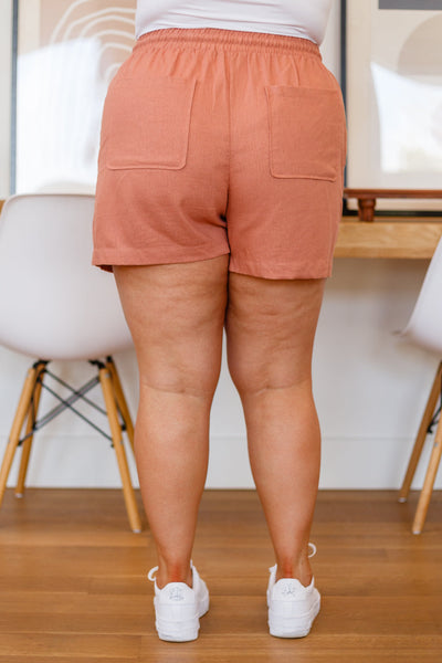 Linen Shorts in Marsala