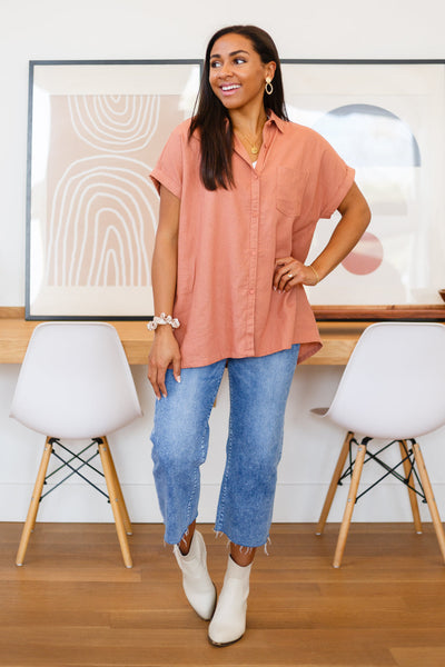 Button Up Top in Marsala