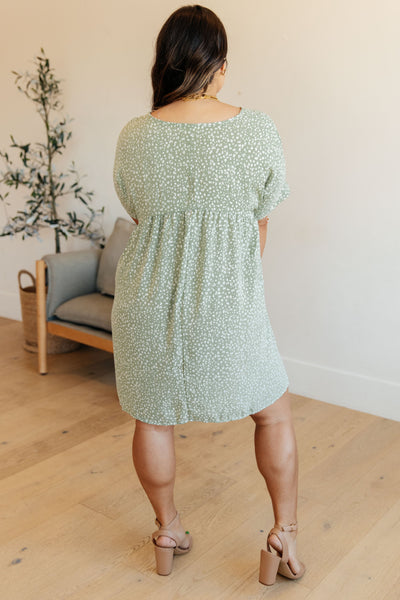 Dolman Sleeve Dress in Green Floral