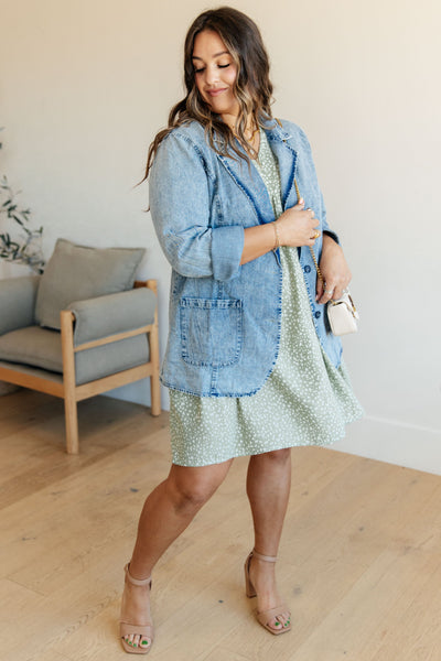 Dolman Sleeve Dress in Green Floral