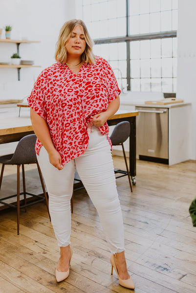 Pink Animal Print Blouse