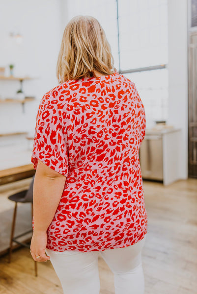 Pink Animal Print Blouse