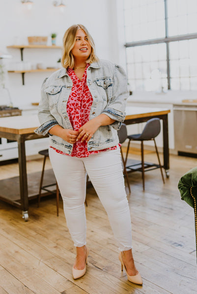 Pink Animal Print Blouse