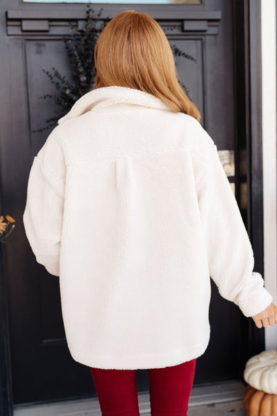 Fleece Sherpa Coat in White