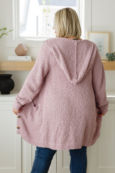 Soft Hooded Button Cardigan