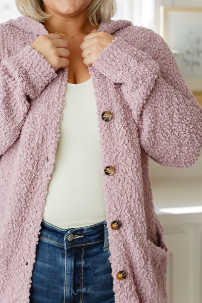 Soft Hooded Button Cardigan