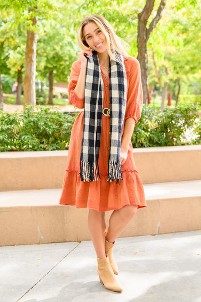Stuck With You Vintage Overdye Dress In Rust