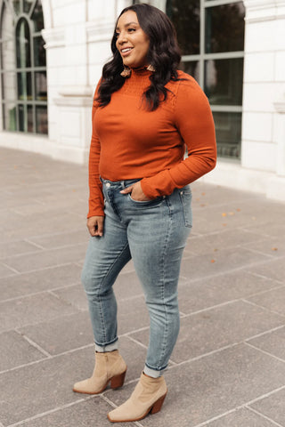 Stylin Girl Turtleneck in Rust