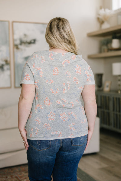 Subtle Floral Twist Front Top